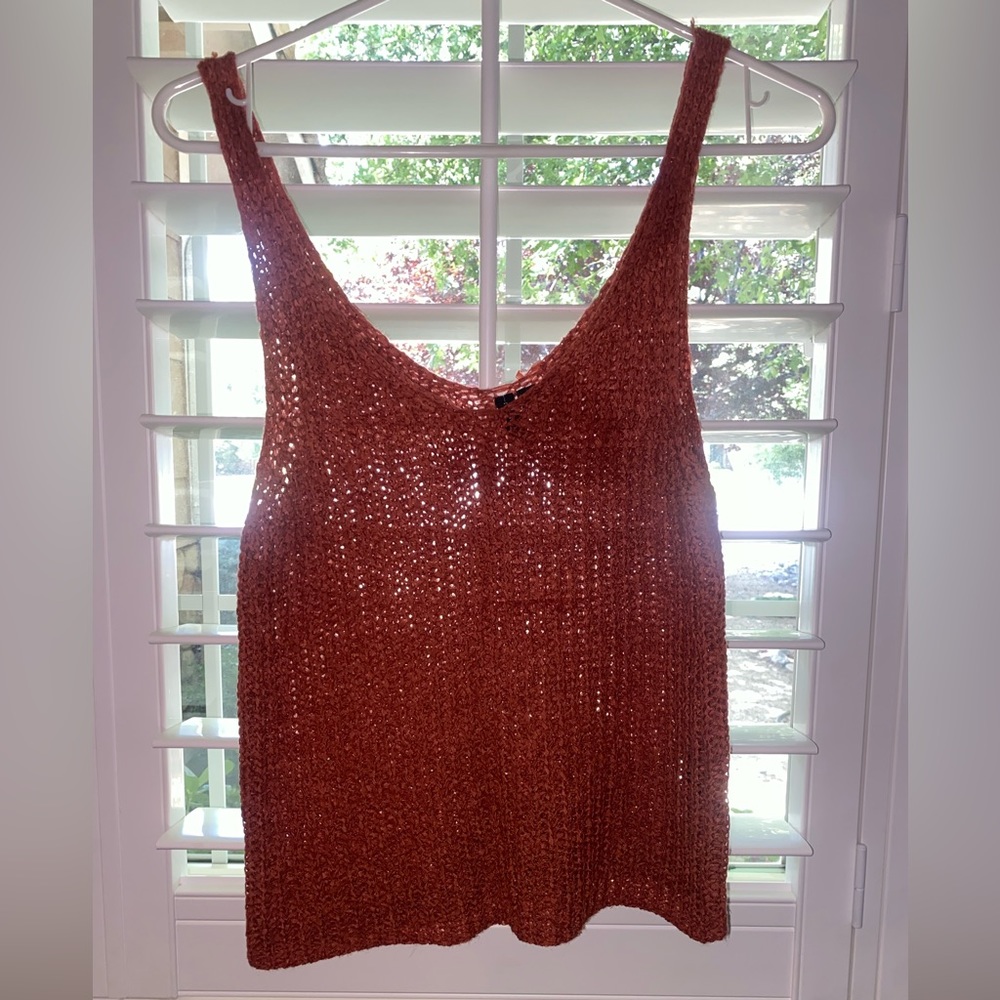 moon&madison, large, burnt orange, knit tank top